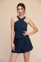 BLUSA HALTER CRUZADA