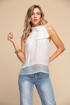 BLUSA DE AMARRE AL CUELLO
