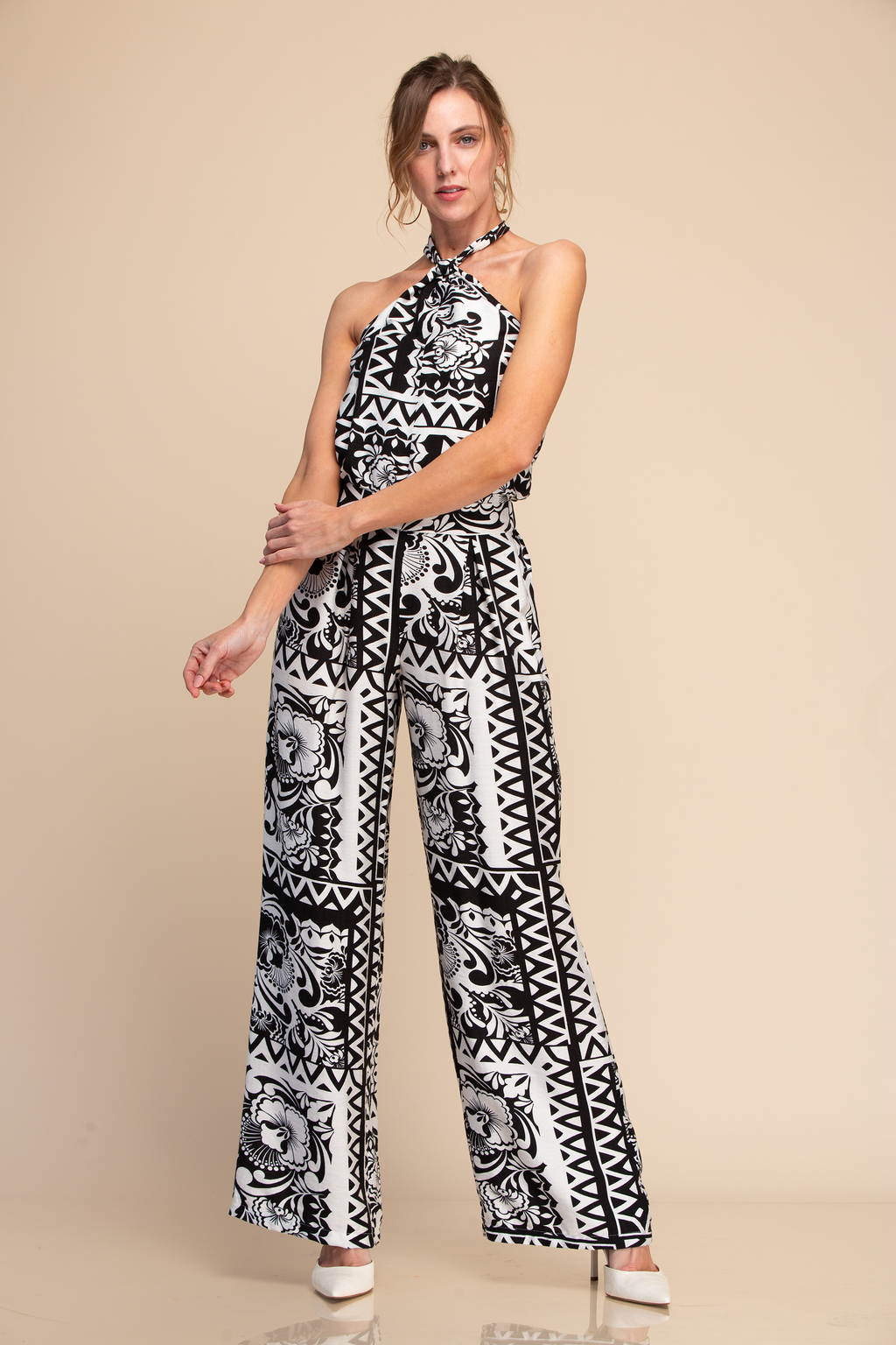 BLUSA HALTER ESTAMPADA