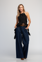 BLUSA HALTER CON ESCAROLAS