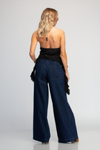 BLUSA HALTER CON ESCAROLAS