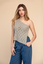 BLUSA TEJIDA ASIMÉTRICA