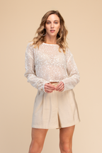 BLUSA TEJIDA CON LENTEJUELA