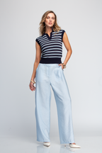 BLUSA TEJIDA CON CUELLO