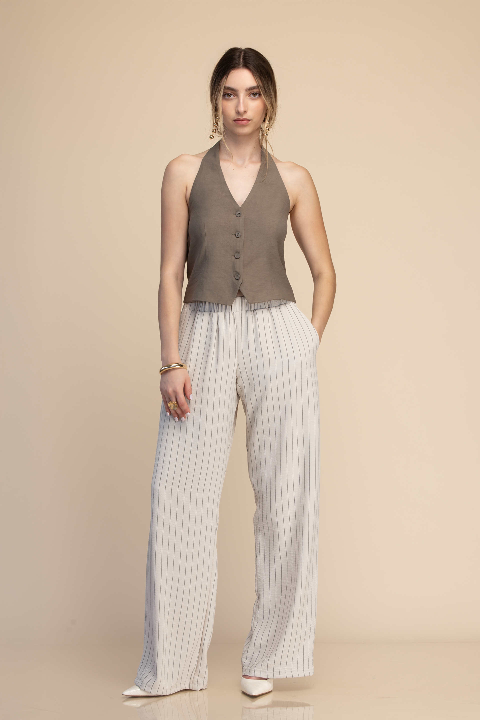 PANTALON CON RESORTE A RAYAS