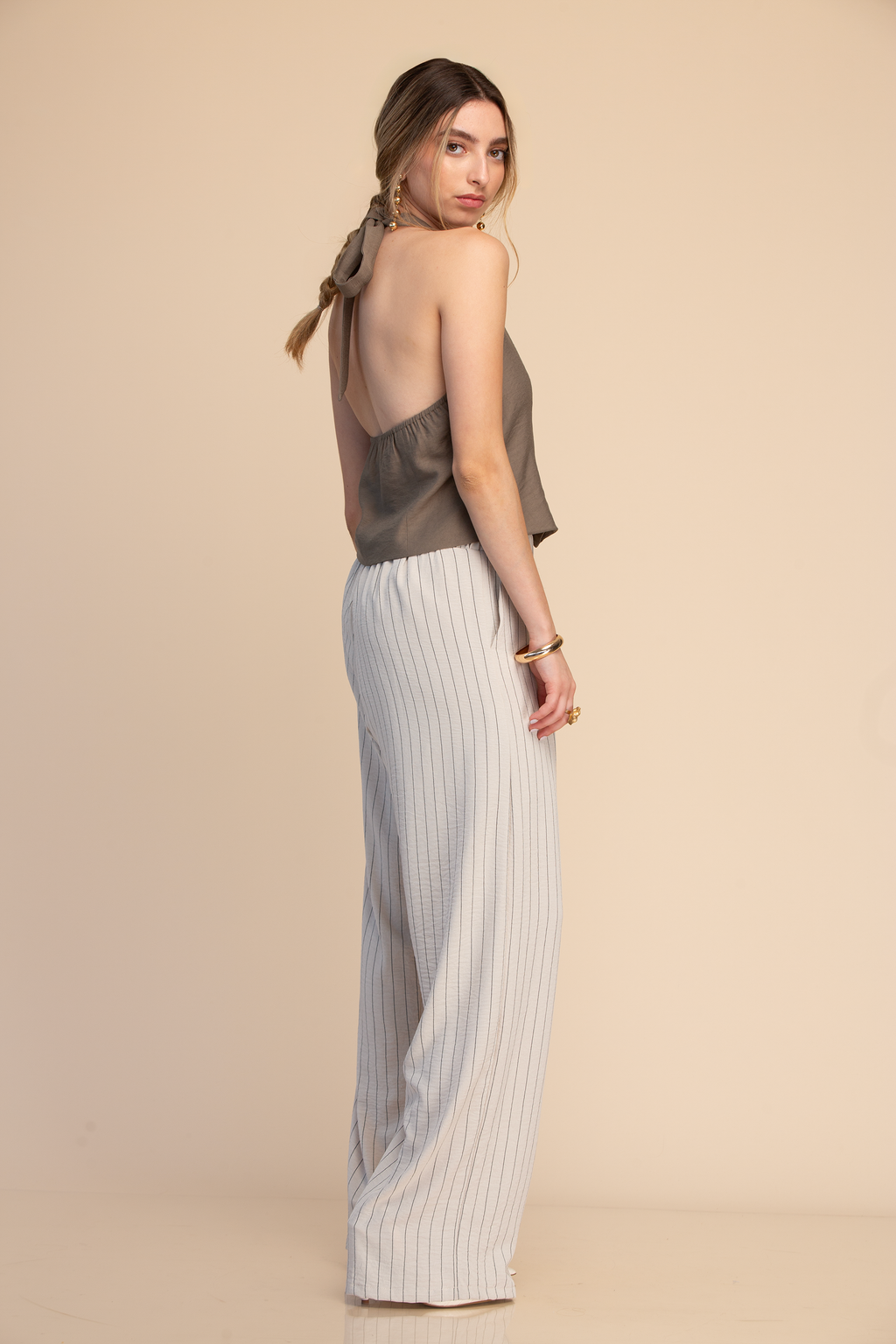 PANTALON CON RESORTE A RAYAS