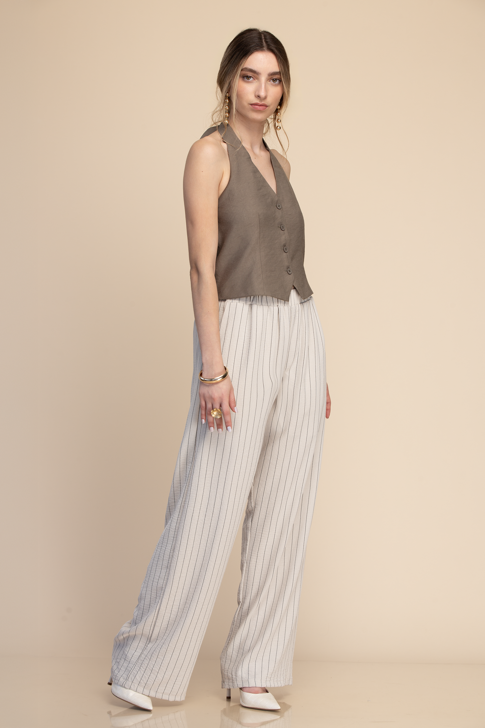 PANTALON CON RESORTE A RAYAS