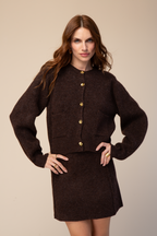 SET CARDIGAN Y FALDA TEJIDO