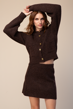 SET CARDIGAN Y FALDA TEJIDO