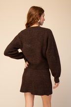 SET CARDIGAN Y FALDA TEJIDO