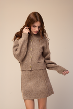 SET CARDIGAN Y FALDA TEJIDO