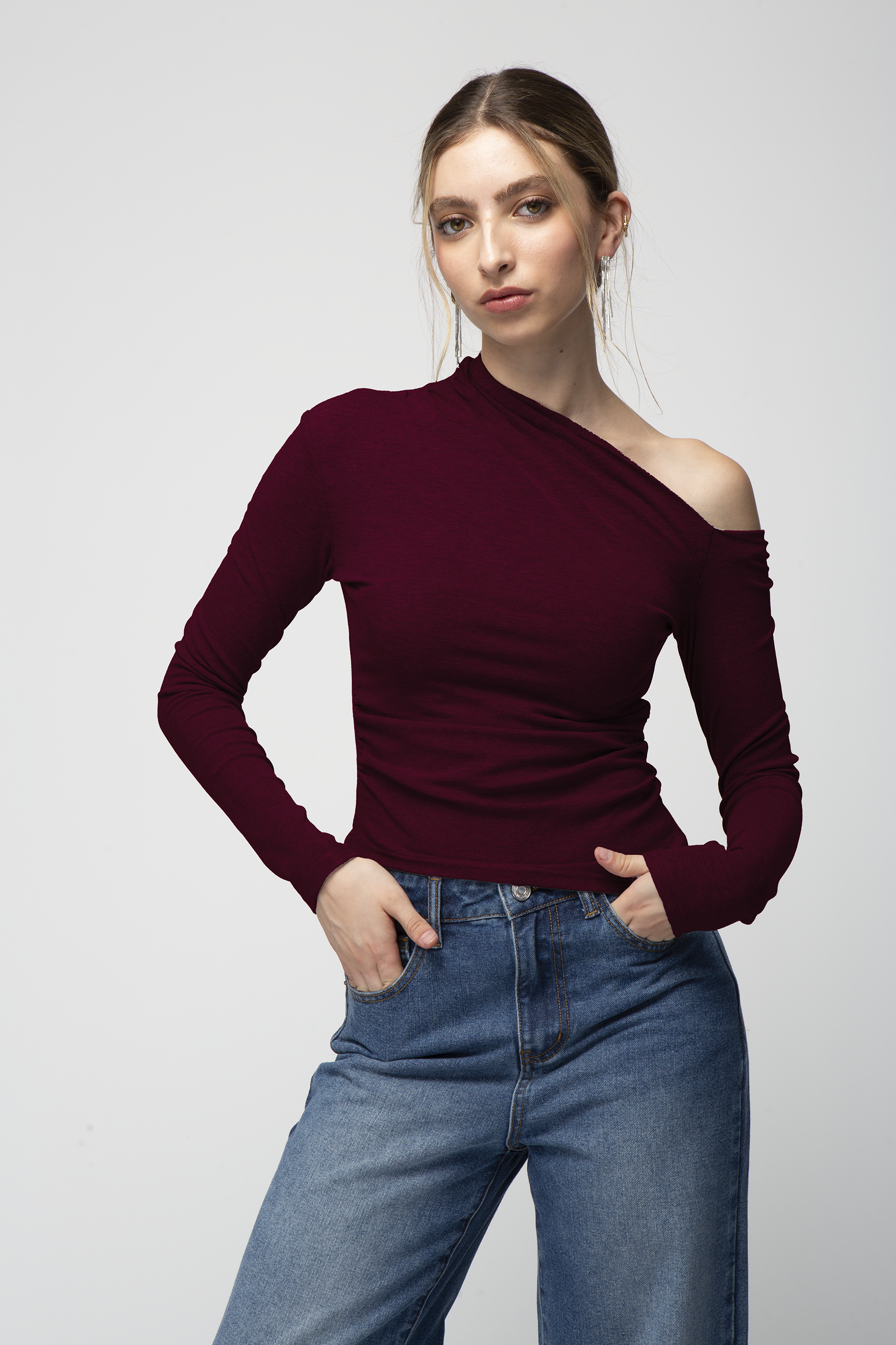 BLUSA ASIMÃ‰TRICA MANGA LARGA