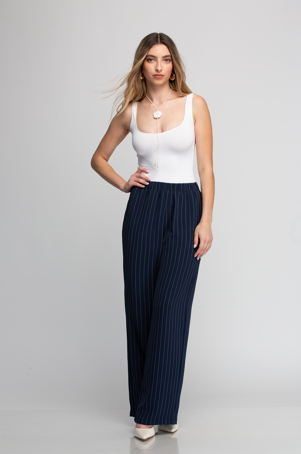 PANTALON CON RESORTE A RAYAS