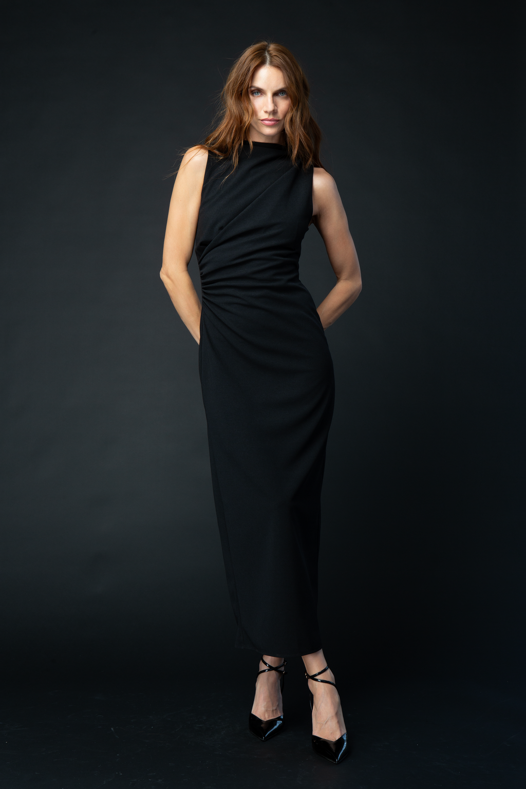 VESTIDO LARGO DRAPEADO