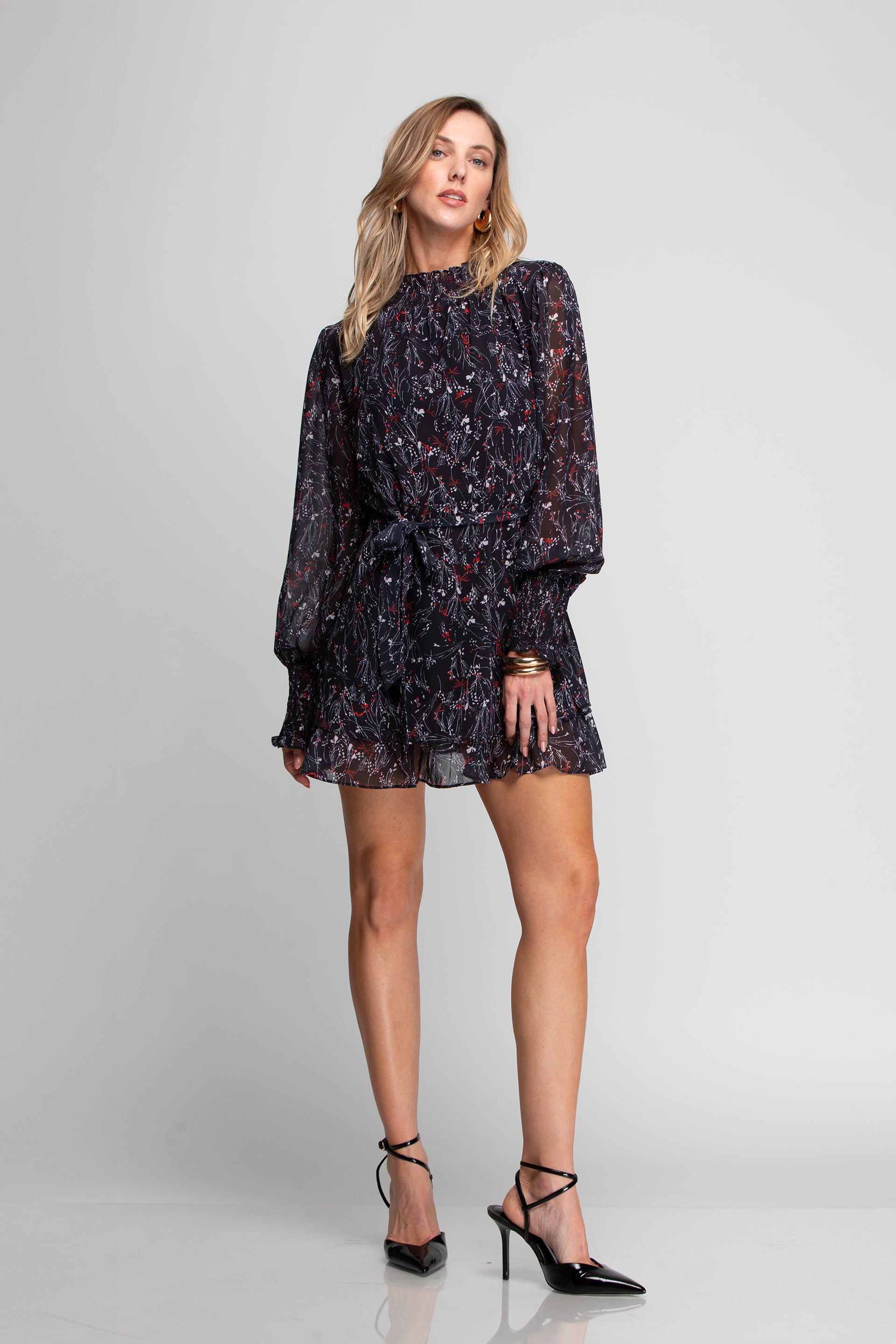 VESTIDO MANGA LARGA ESTAMPADO