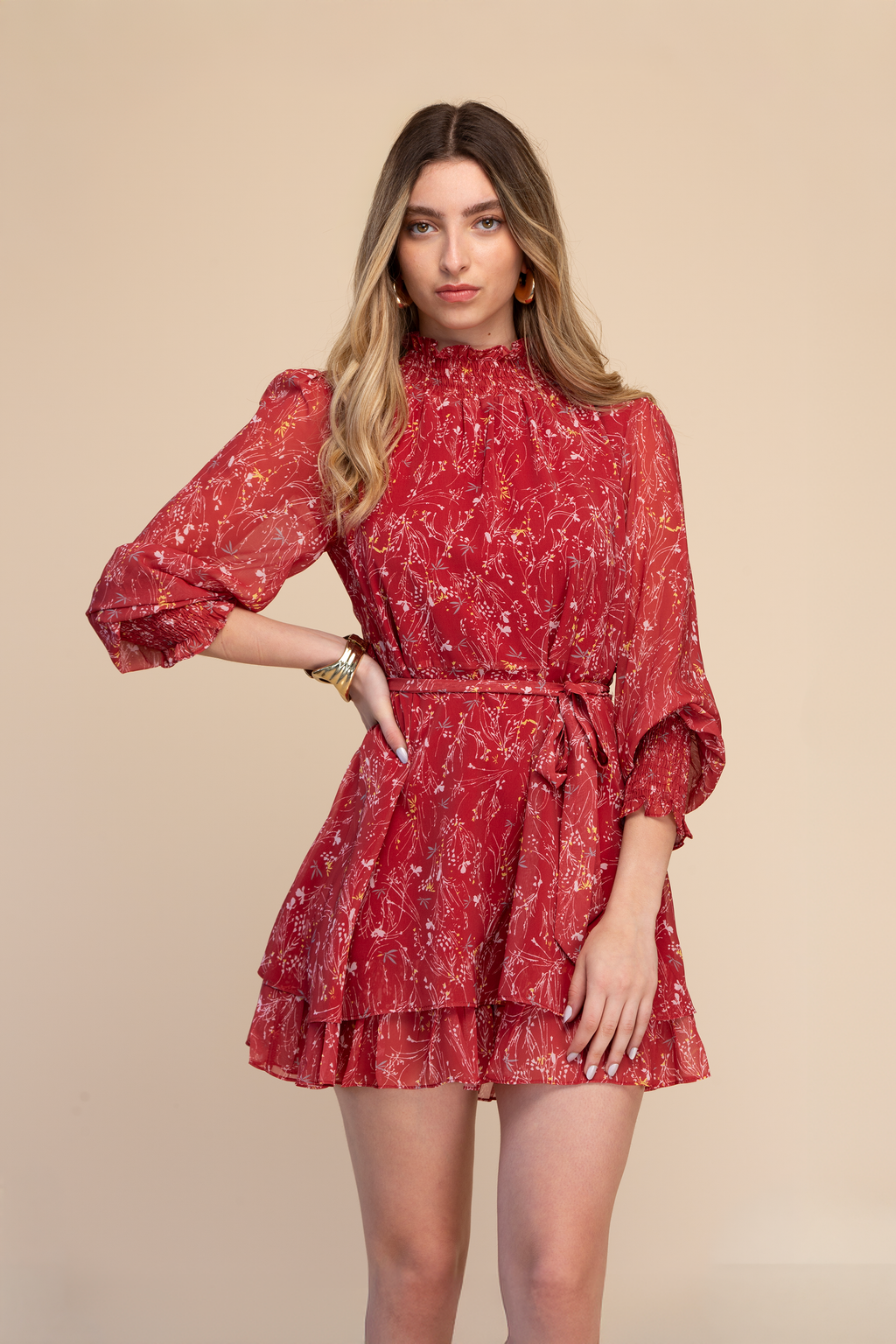 VESTIDO MANGA LARGA ESTAMPADO