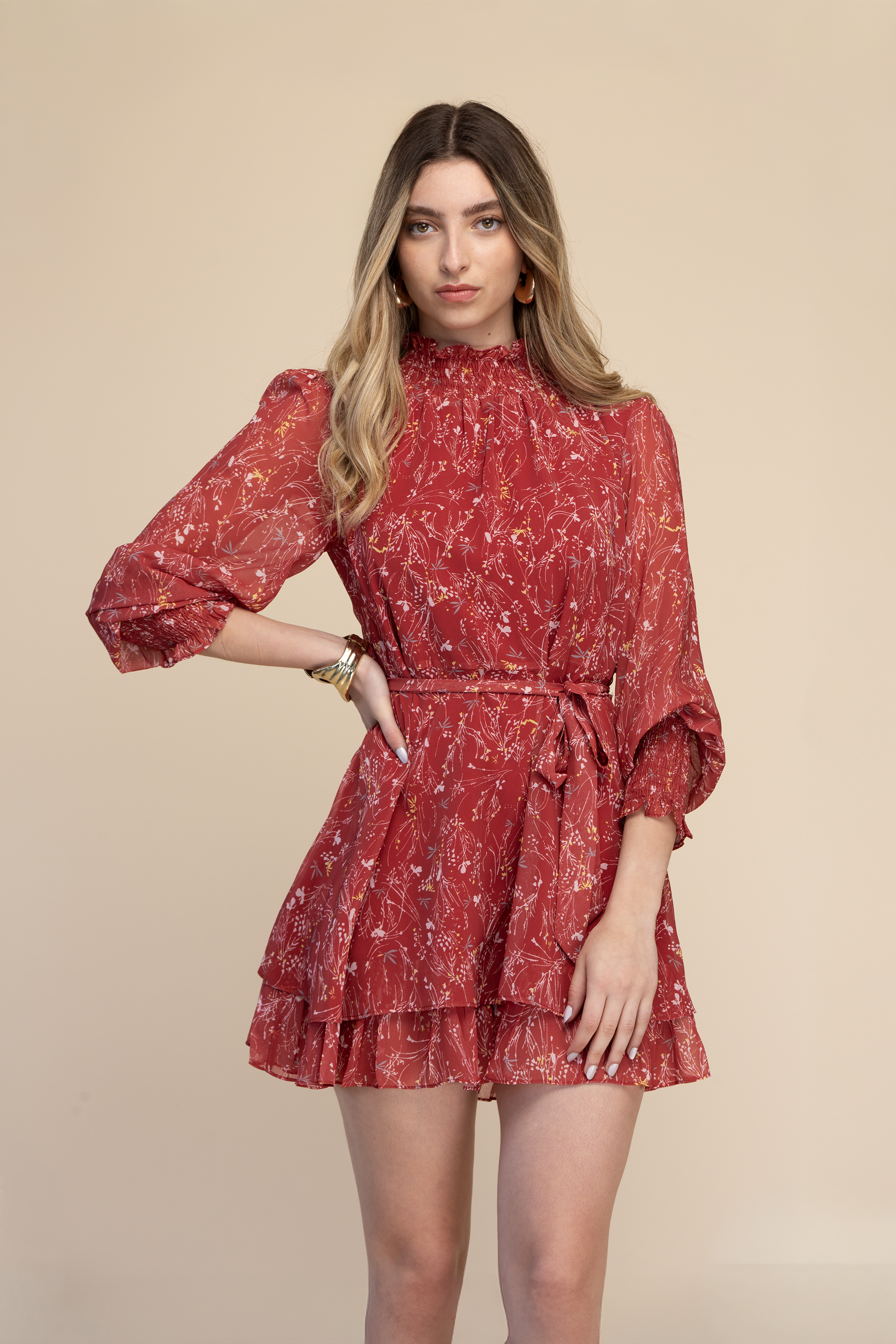 VESTIDO MANGA LARGA ESTAMPADO