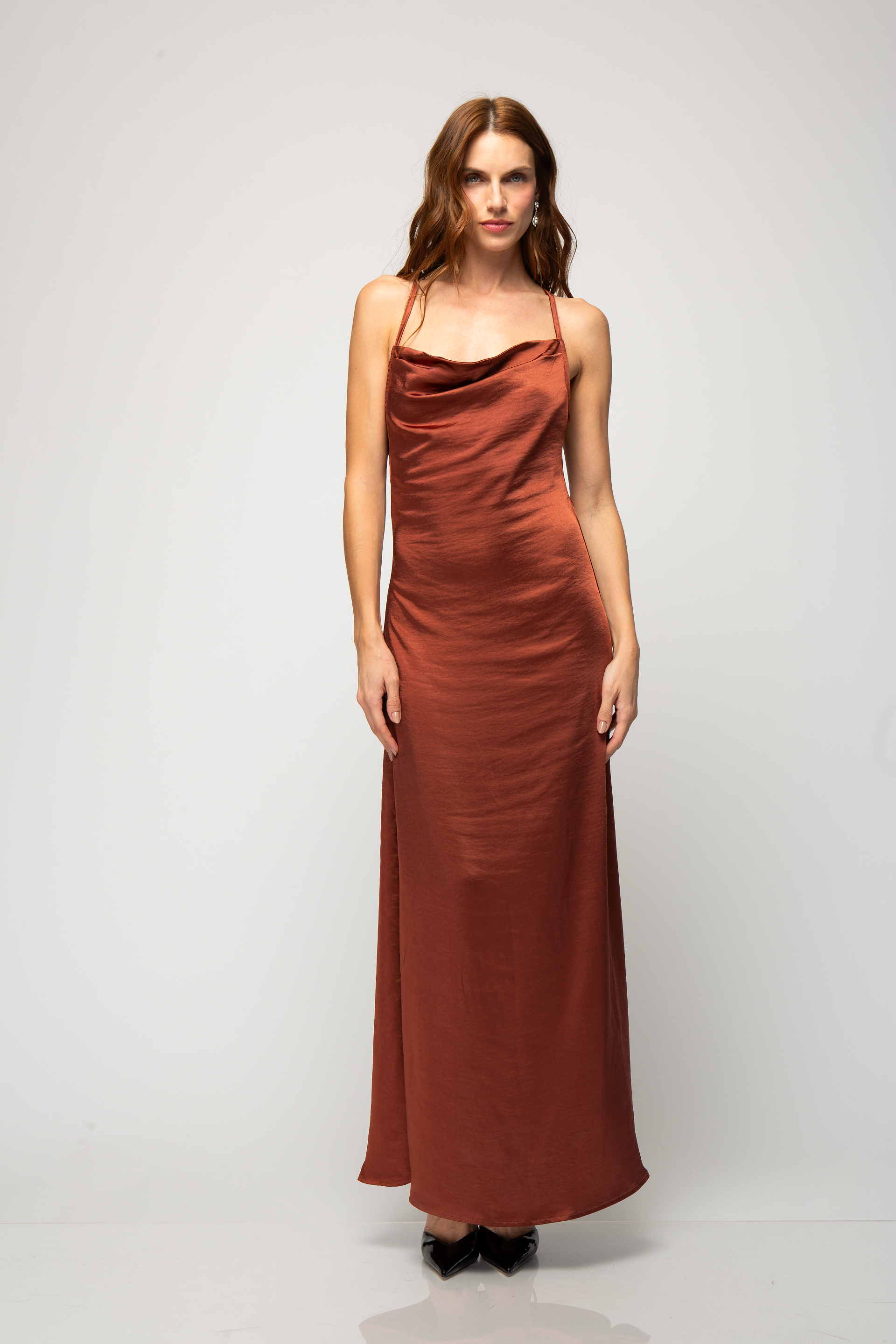 Vestido Largo De Satin