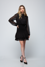 Vestido Manga Larga Con Smock