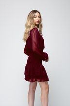 Vestido Manga Larga Con Smock